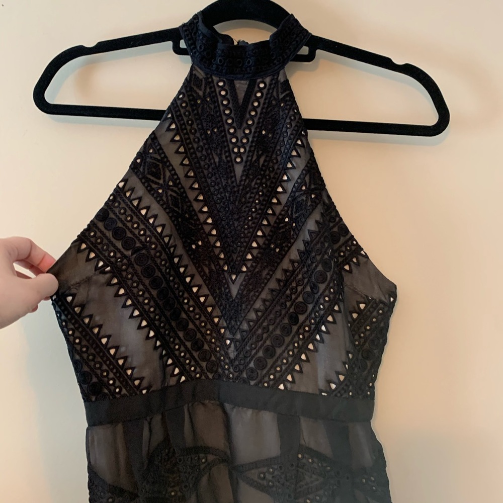 PARKER High Neck Fit Flare Dress - Picture 3 of 8